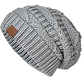 Somaler Knit Beanie Hat for Women Oversize Chunky Winter Slouchy Beanie Hats Ski Cap