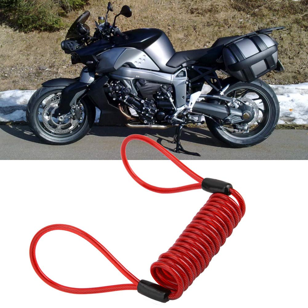 Security Steel Cable with Loops, PVC Anti theft Double Looped Flexible Cable Lock for Motorcycle Protection on Handlebar