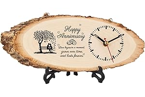BeauGift Anniversary Marriage Gifts for Men Women Her Him, Anniversary Unique Gifts for Husband Wife, Happy Anniversary Wedding Gift for Couple Parents Boyfriend Girlfriend Wooden Clock