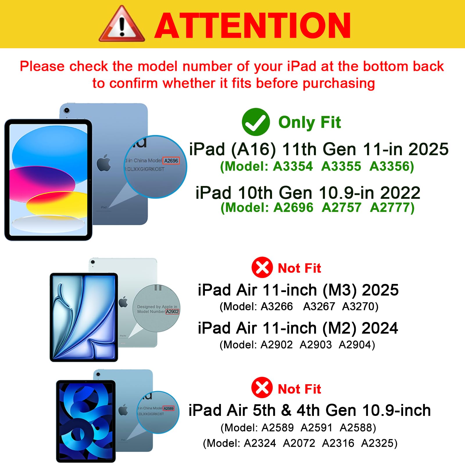 ProCase iPad 11th/10th Gen Case with Pencil Holder, Hybrid Cover | Supports Touch ID | Auto Wake/Sleep | Soft TPU Back | Compatible with iPad (A16) 11