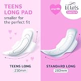 Lil-Lets Teens Long Pads with Wings 12 Count Unscented Medium Flow view 3