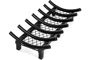 Permade Fireplace Grate with Ember Retainer, 24 Inch Fireplace Log Grate, Heavy Duty Steel Fire Grate, 7/10" Bar Wood Stove Grate,Chimney Hearth Rack Holder for Outdoor Camping Fire Pit,Indoor