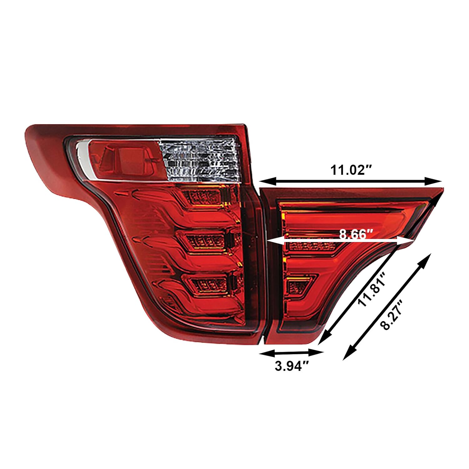 Amazon.com: Torcia Auto for Ford Explorer 11-15 Sequential LED Tail lights,  Red Lens & Clear Housing, Cruising Edition (TYPE RC): Automotive