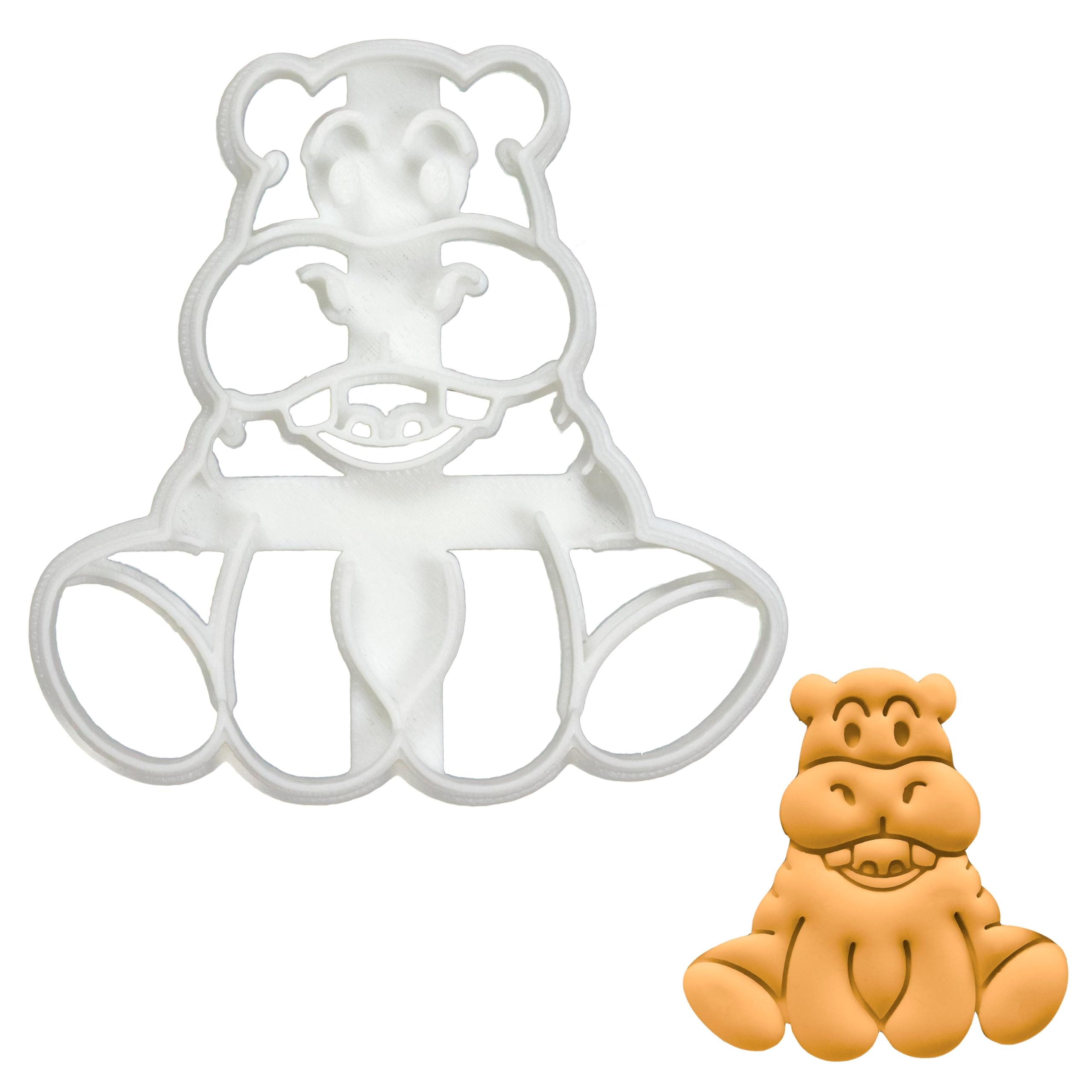BAKERLOGY Baby Hippopotamus Cookie Cutter - Detailed Biscuit Cutter Design for Baking and Crafts, Ideal on Fondant, Dough, Clay