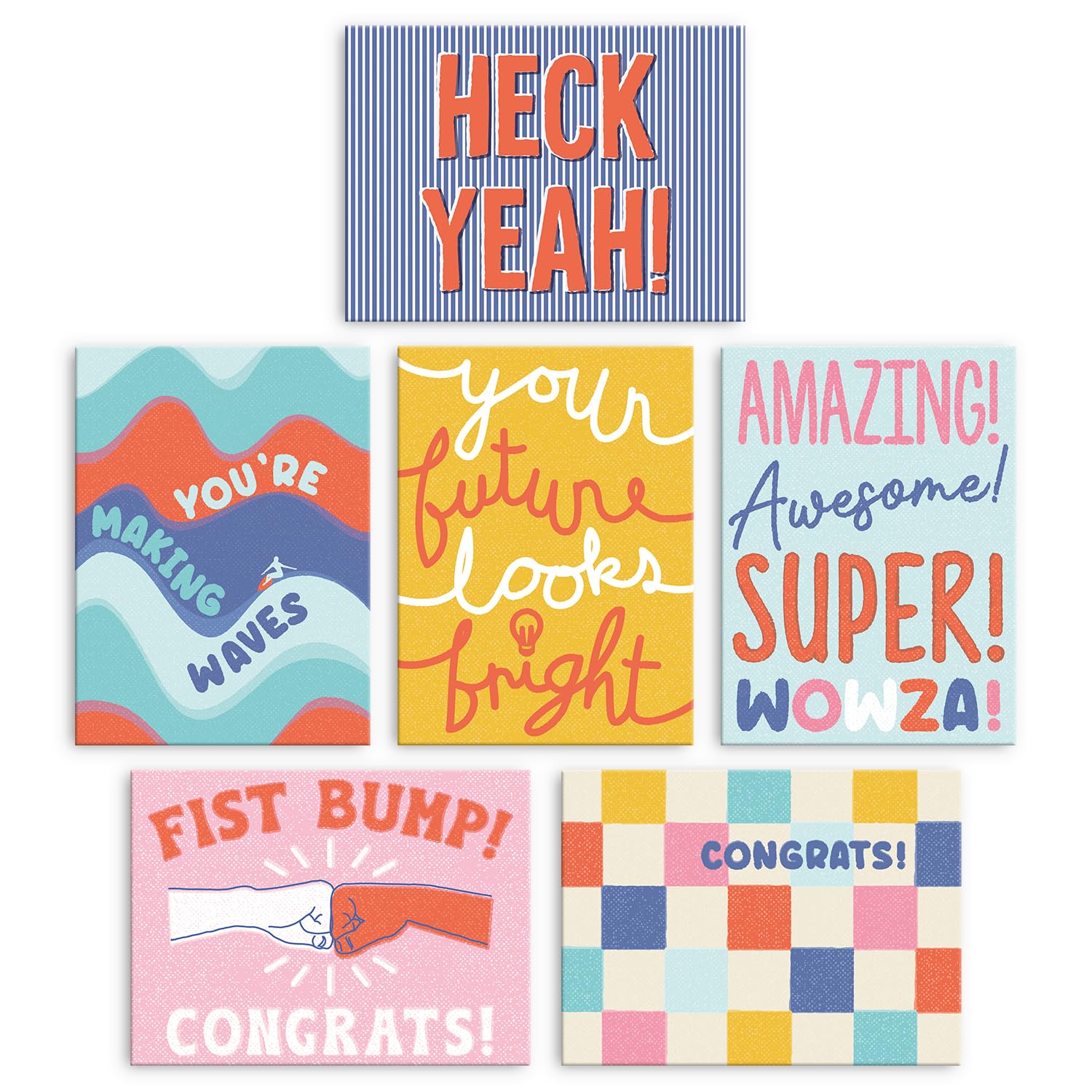 S&O Fun Congratulations Cards with Envelopes - Pack of 24 Colorful Encouragement Notes with covers - Appreciation, Recognition Cards for Coworkers - Boxed Compliment notes