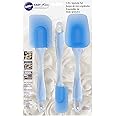 Wilton Easy Flex Silicone Spatula Set, Your Go-To Tools for Mixing, Folding, Scraping, Cooking and Serving., Blue, 3-Piece