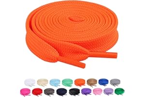 Booyckiy [2 Pairs] 2/5" Flat Shoe Laces for Sneaker, 14 Colors Shoelaces in 31"-63"