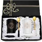 Maustic Sun and Moon Mugs - Aesthetic Boho Coffee Mugs, Birthday & Christmas Gifts for Friends, Couples, Parents - Gifts for Divination Lovers, Astrologers, Wizards & Witches - 14 Oz