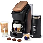 Lavazza Tabl&igrave; Espresso Machine (Brown) and Milk Frother | Single-serve espresso system. Tabl&igrave; 100% Coffee Tabs compatibility. Includes the MilkEasy Milk Frother.