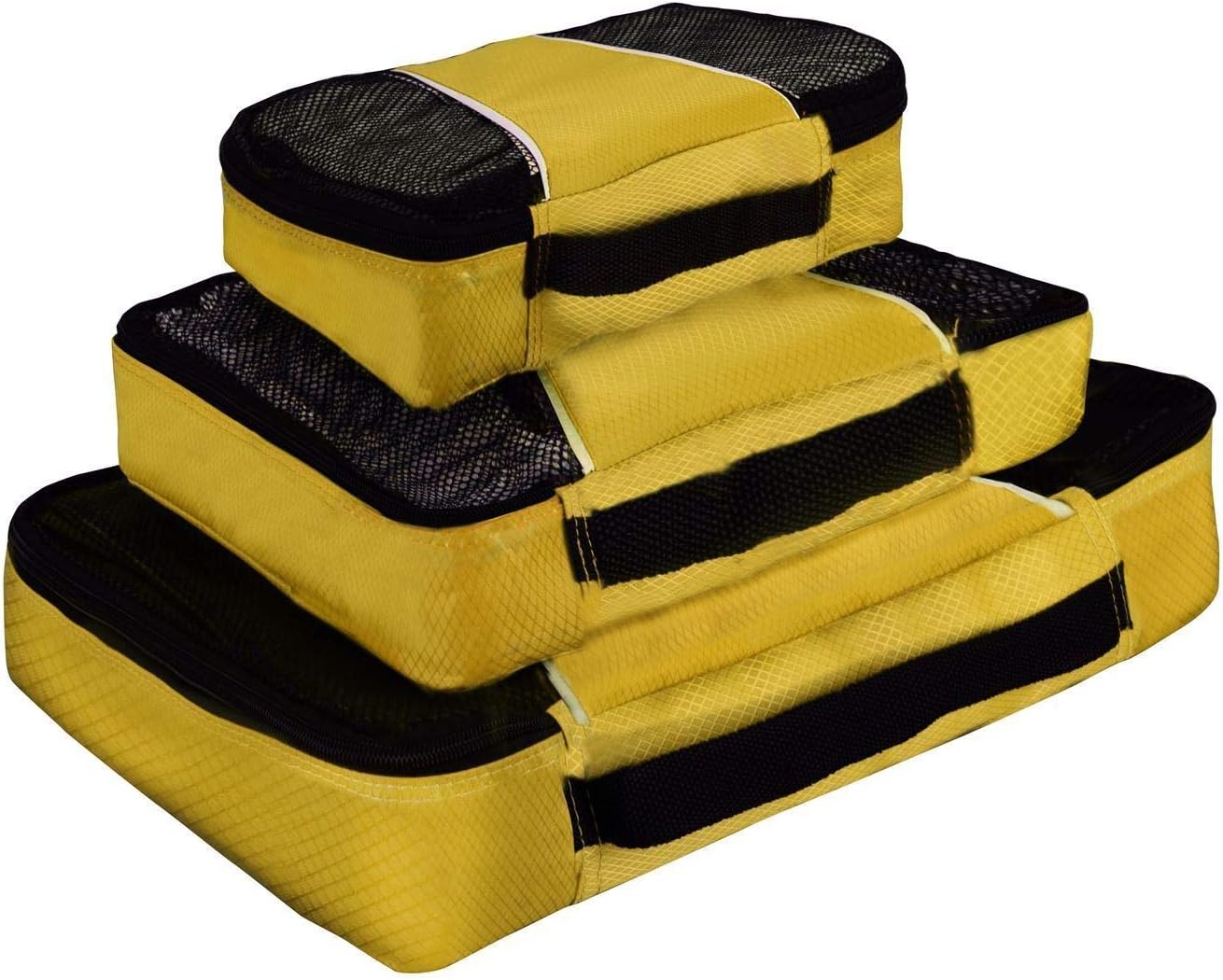 Vinsani 3 Piece Packing Cubes Set Suitcase Travel Organiser Holiday Travelling Essentials Waterproof Breathable Multiuse Clothes Toiletries Bag Luggage Carry On Compression Storage Bags