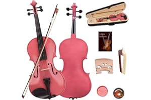 BELANITAS Pink Violin for Kids, 1/8 Kids Violin Wood Fiddle Starter Violin for Beginners, Small Violin for Girls with Hard Case Bow and Rosin, Birthday Children's Day Gift