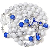 KOMI Catholic Rosary Beads for Women - Holy Prayer Necklace With Crucifix Cross - Communion Rosary Catholic Gifts