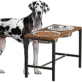 Piskyet Extra Large Elevated Dog Bowls, Metal Raised Dog Bowl Stand with 2 X-Large 304 Stainless Steel Bowls-(12 Cups - 92oz), Non-Slip Tall Stand for Large & Extra Large Breed Dogs