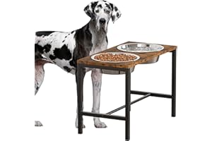Piskyet Extra Large Elevated Dog Bowls, Metal Raised Dog Bowl Stand with 2 X-Large 304 Stainless Steel Bowls-(12 Cups - 92oz), Non-Slip Tall Stand for Large & Extra Large Breed Dogs