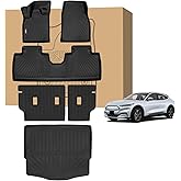 Peleus Custom Fit Floor Mats for Ford Mustang Mach-E 2021-2025 2026 | 3D TPE All-Weather Car Floor Liners + Trunk Mat + Cargo Liner Set