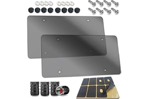 ZXFOOG 2 Pack License Plate Covers- Flat License Plate Protector, Novelty Unbreakable Car Tag Frame Cover for Vehicles/Trucks, with Screws, Black Caps, Rattle Proof Pad, Tire Valve Caps