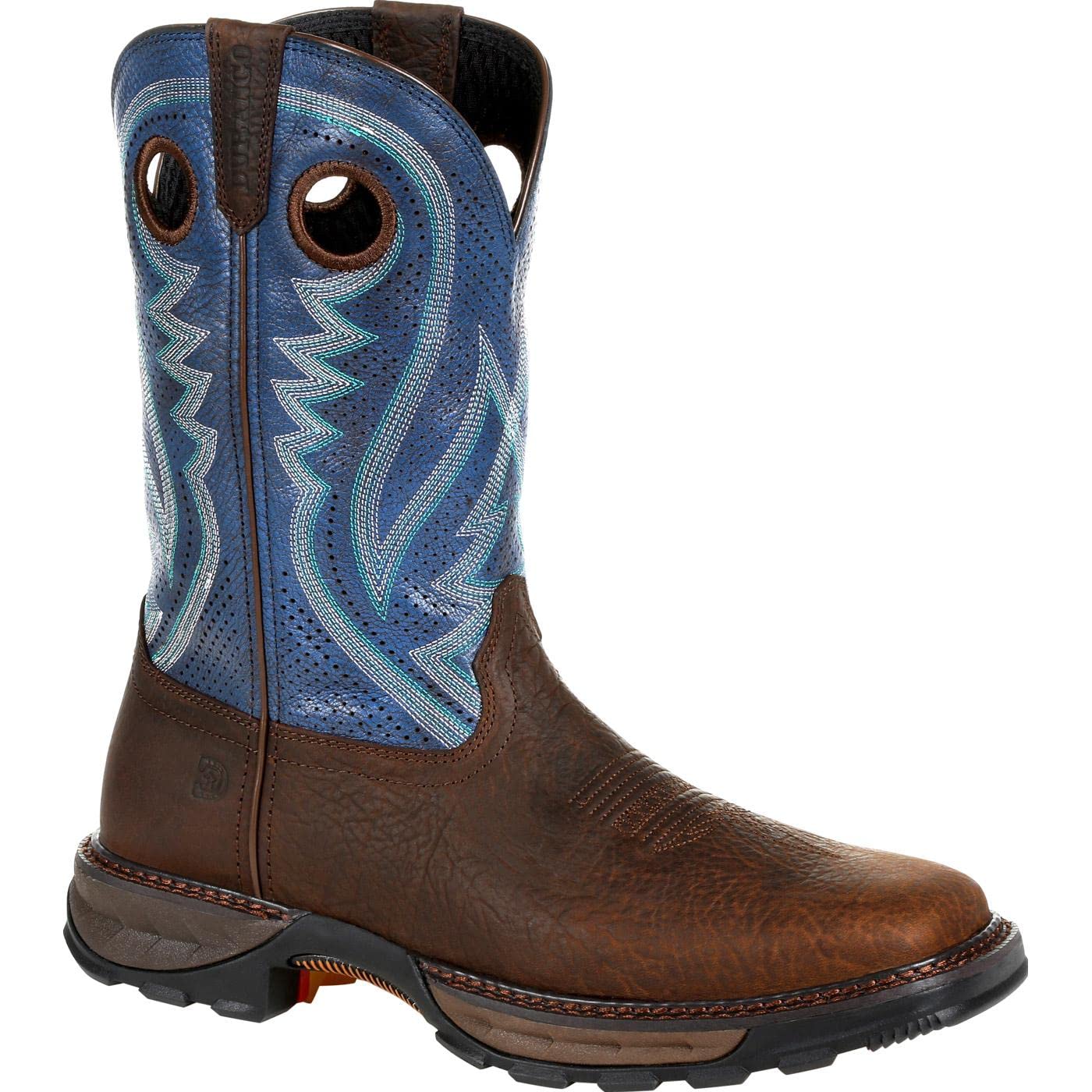 Durango Men’s Maverick XP Western Boot, Dark Brown and Blue Denim, 11 Wide