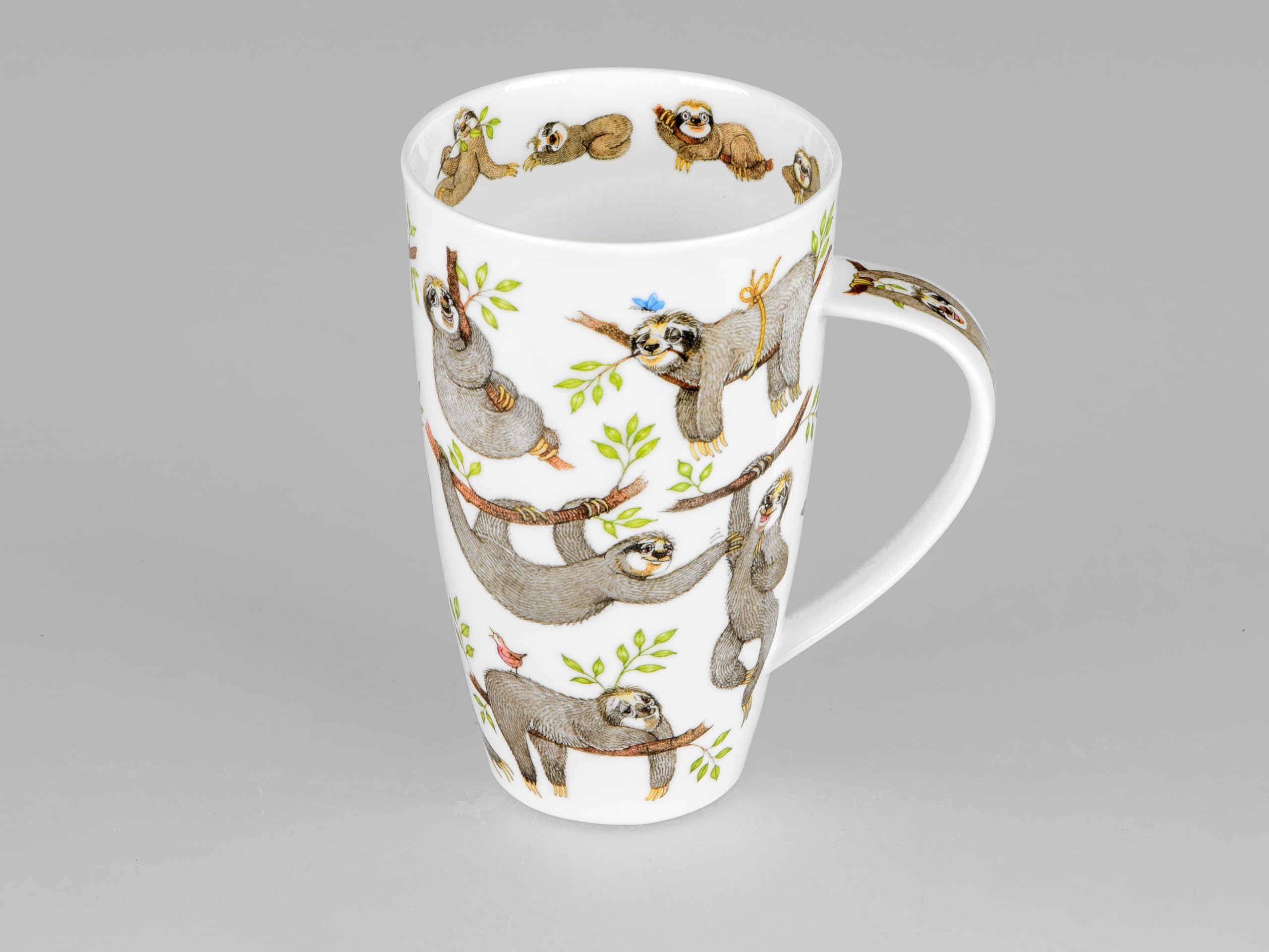 Dunoon Fine Bone China Henley Shape Animal World Mug - Made in England (Sloth's Life)