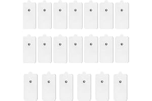 20 Pcs TENS Unit Replacement Snap Pads (Not for Omron and Compex) 2"X4" Reusable Self-Adhesive Tens Electrodes Pads, Standard