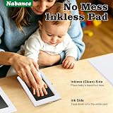 Nabance Baby Handprint Footprint Kit Safe Non-Toxic 6 Pads 12 Cards Black view 5