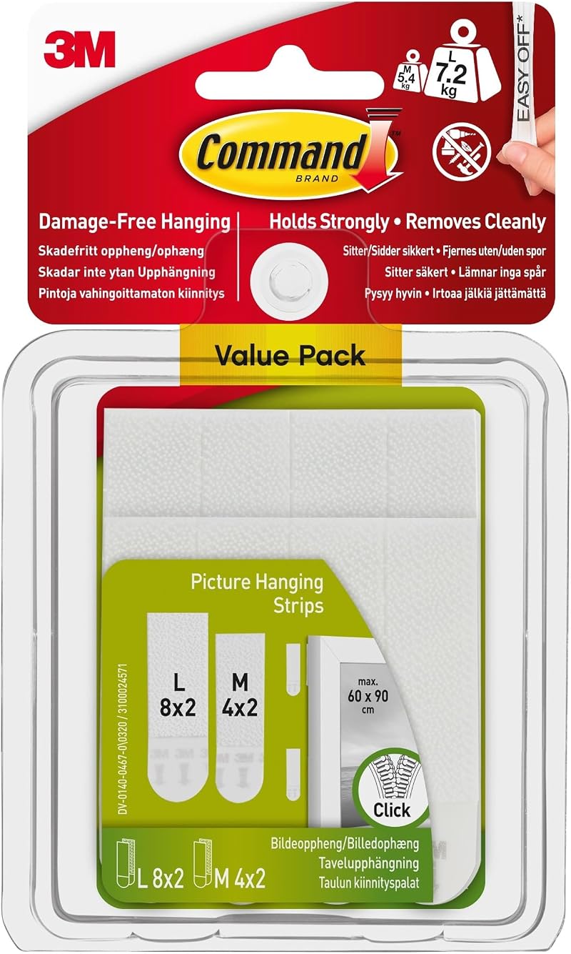 Command Picture Hanging Strips Value Pack Medium & Large 4x2 + 8x2