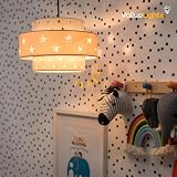 MiniSun Modern Pink and Dark Grey Cut Out Star Ceiling Light Shade 300mm view 5