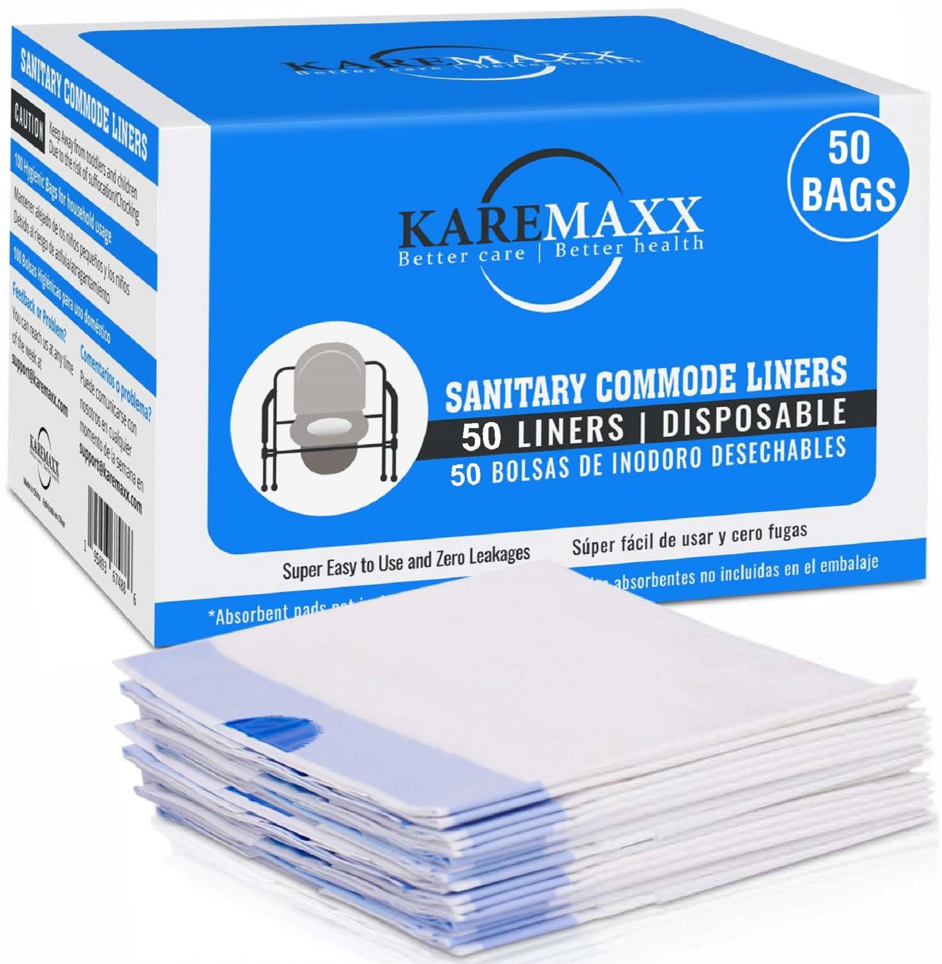 Photo 1 of Disposable Potty liners - 50, Bed side commode Liners, Portable Toilet Bag, Potty Bags for Portable Toilet, Potty Chair Liners, Toilet Liners, Commode Bags - Leak Proof & Odorless