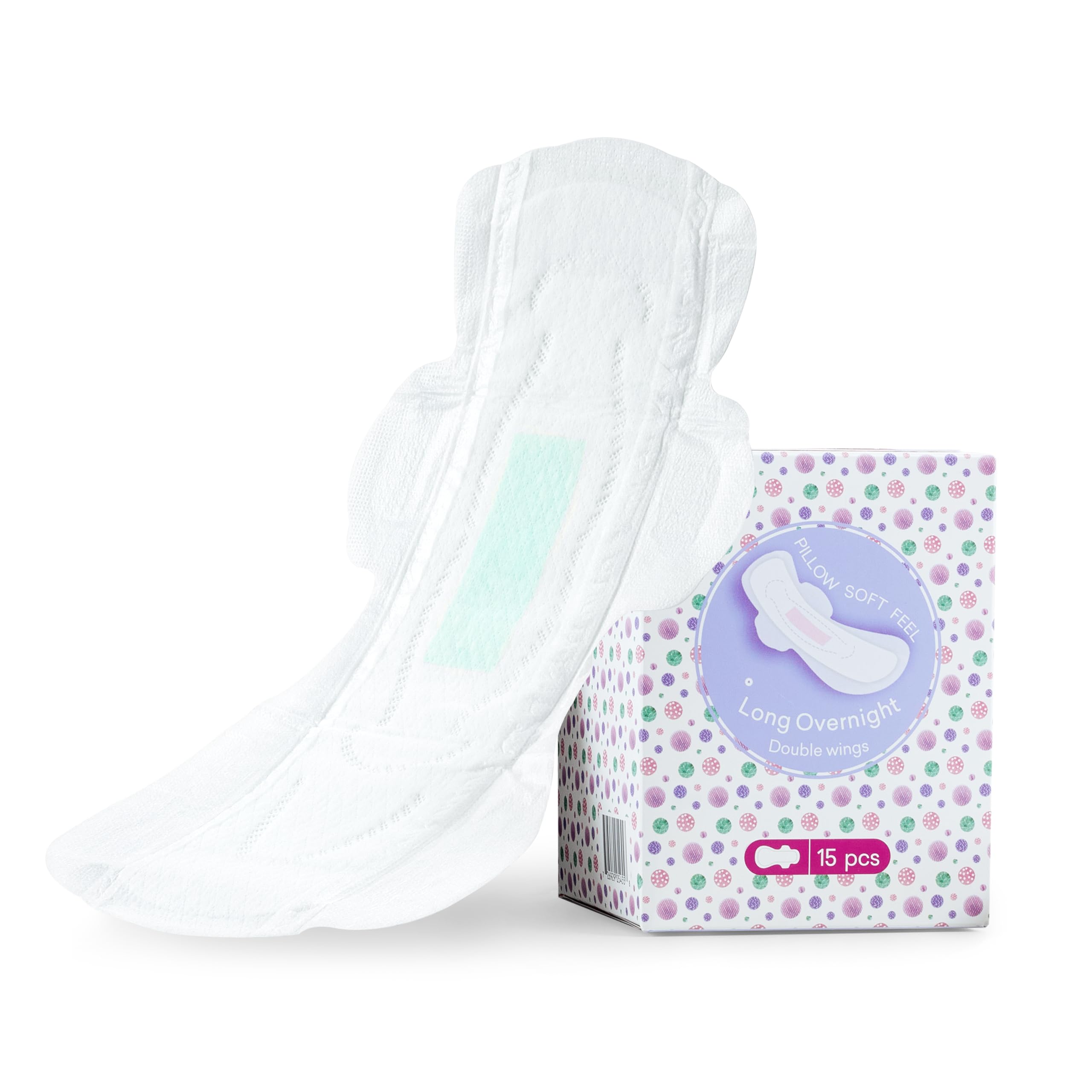 Photo 1 of PurComfy Teens Maxi Period Pads with Wings for Tweens, Organic Cotton Sanitary Pads for Teens Girls 9-14, Long Overnight Size, 75 CT