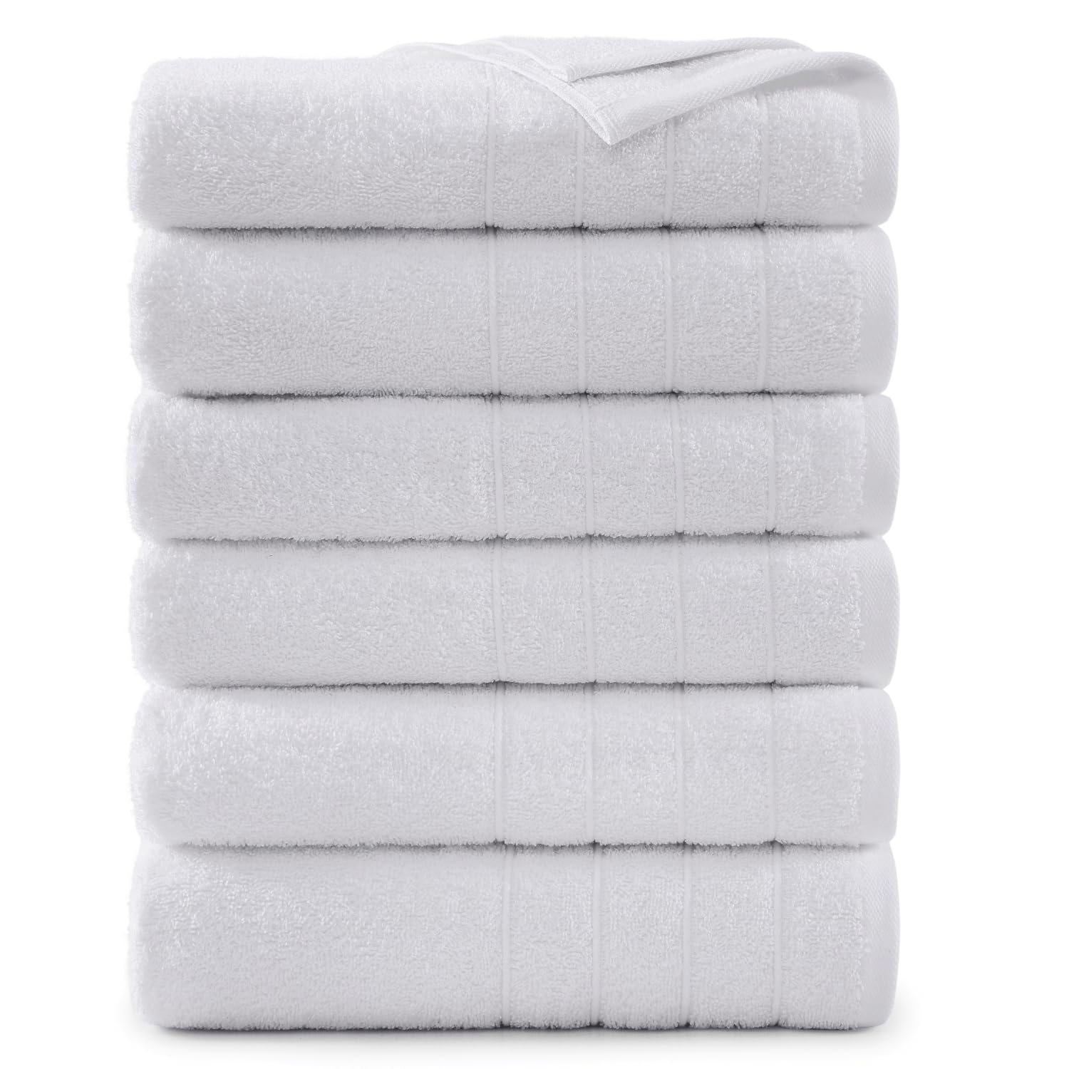 Photo 1 of Casa Platino 100% Cotton 6 Pack Bath Towels (24"x48") - Ring Spun Cotton - Large Towels for Bathroom - Quick Drying, Highly Soft & Absorbent Shower Towel Set - Hotel & Spa Quality - White Towel Set