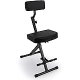 Portable Adjustable Musician Performer Stool - Folding Musicians Performance Chair, Drum Guitarist Keyboard Throne w/ Adjusta