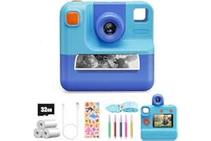 GREENKINDER Kids Camera Instant Print,Digital Camera, Selfie 1080P Video Camera with 32G TF Card, Toys Gifts for Girls Boys Aged 3-14 for Christmas/Birthday/Holiday