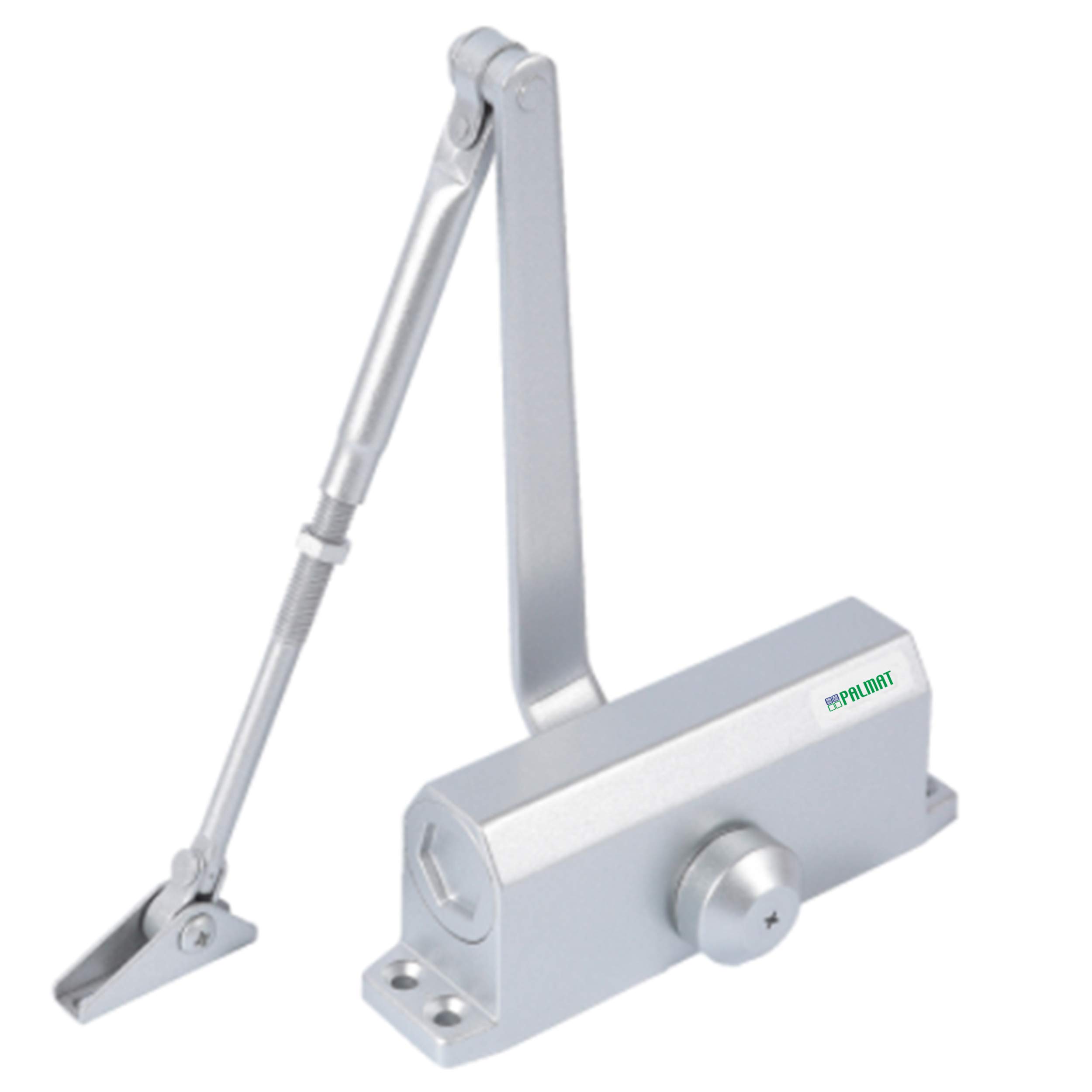 PALMAT Automatic Adjustable Hydraulic Door Closer (60-85 Kg, Silver)