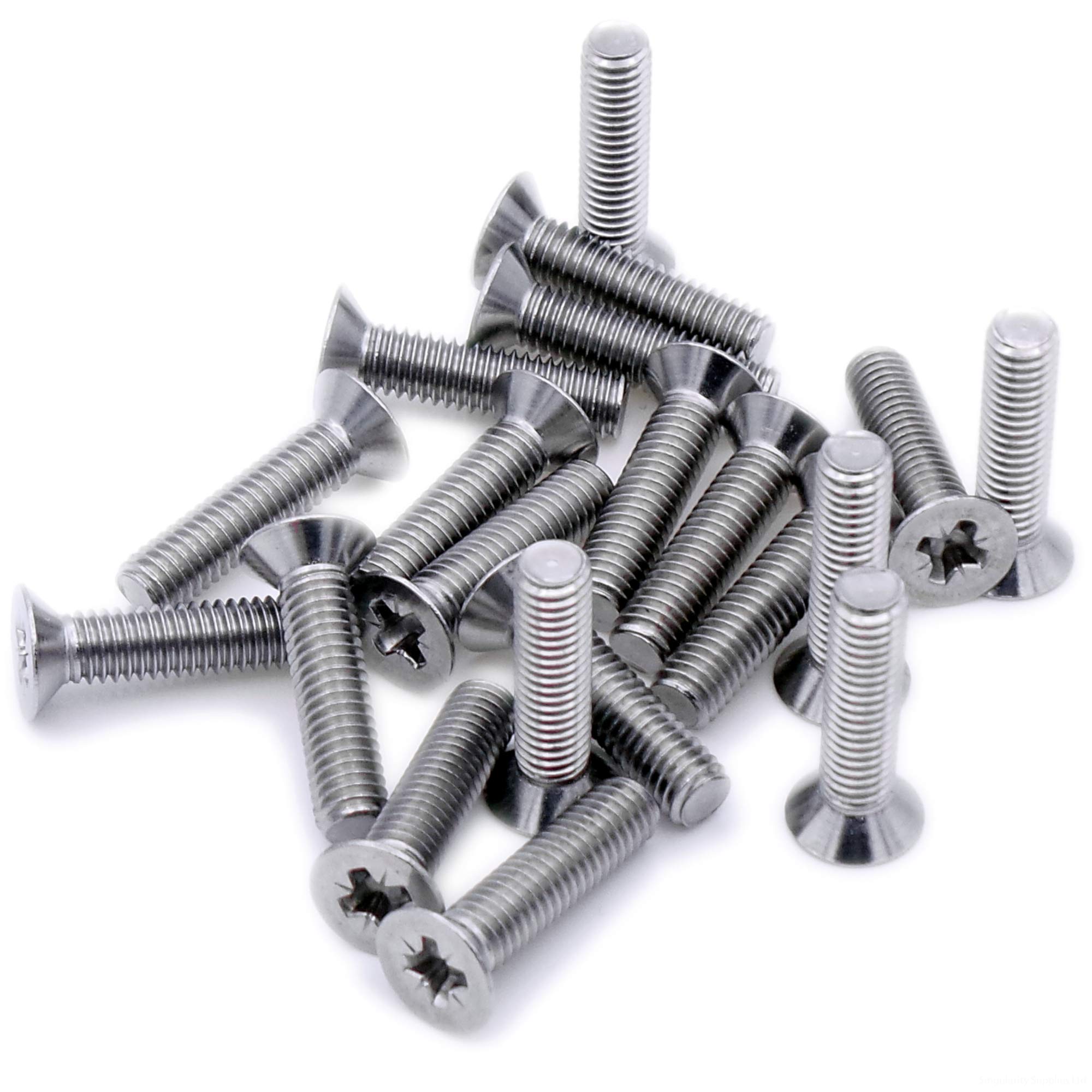 M5 (5mm x 40mm) Pozi Countersunk Machine Screw (Bolt) - Stainless Steel (A2) (Pack of 20)