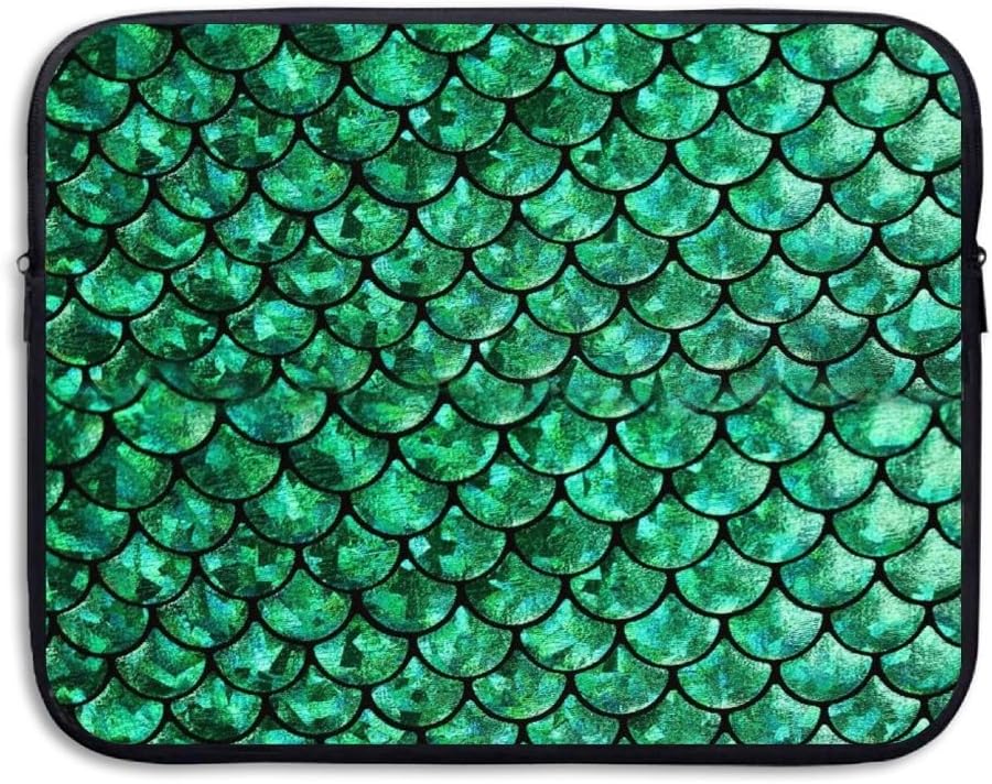 Acheetat Bright Green Pastel Mermaid Soft Water-Proof Neoprene Carrying Case Sleeve Bag for Laptop 15 Inch