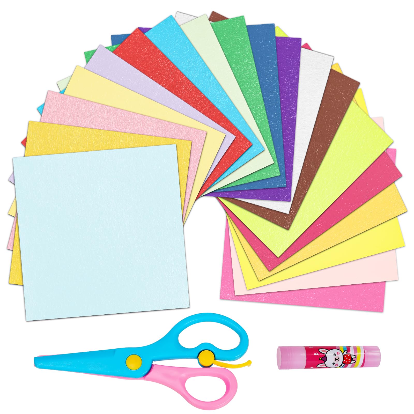 Glarks 300 Sheets Origami Paper, 8In Square Sheet, 20 Vivid Colors Same Color on Both Sides Easy Fold Paper for Crafts & Art, Allow for Easy & Intricate Folding
