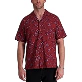 Haggar Mens Short Sleeve Printed Stretch Camp Shirt