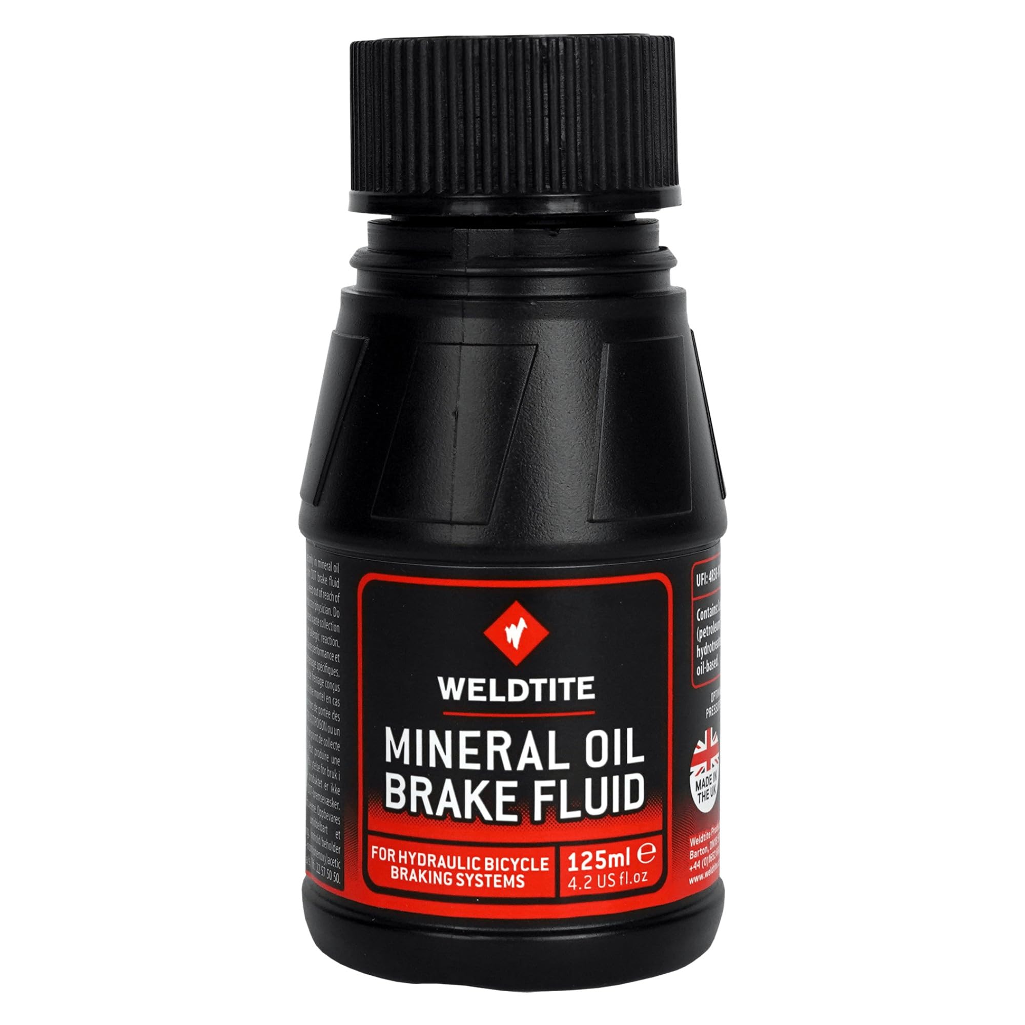 WELDTITE Mineral Oil Brake Fluid for Bike Hydraulic Disc Brake Maintenance, Long-Lasting Brake Fluid Solution, 125 ml