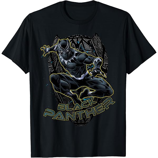 Amazon.com: Marvel Black Panther T'Challa Claw Marks T-Shirt Small