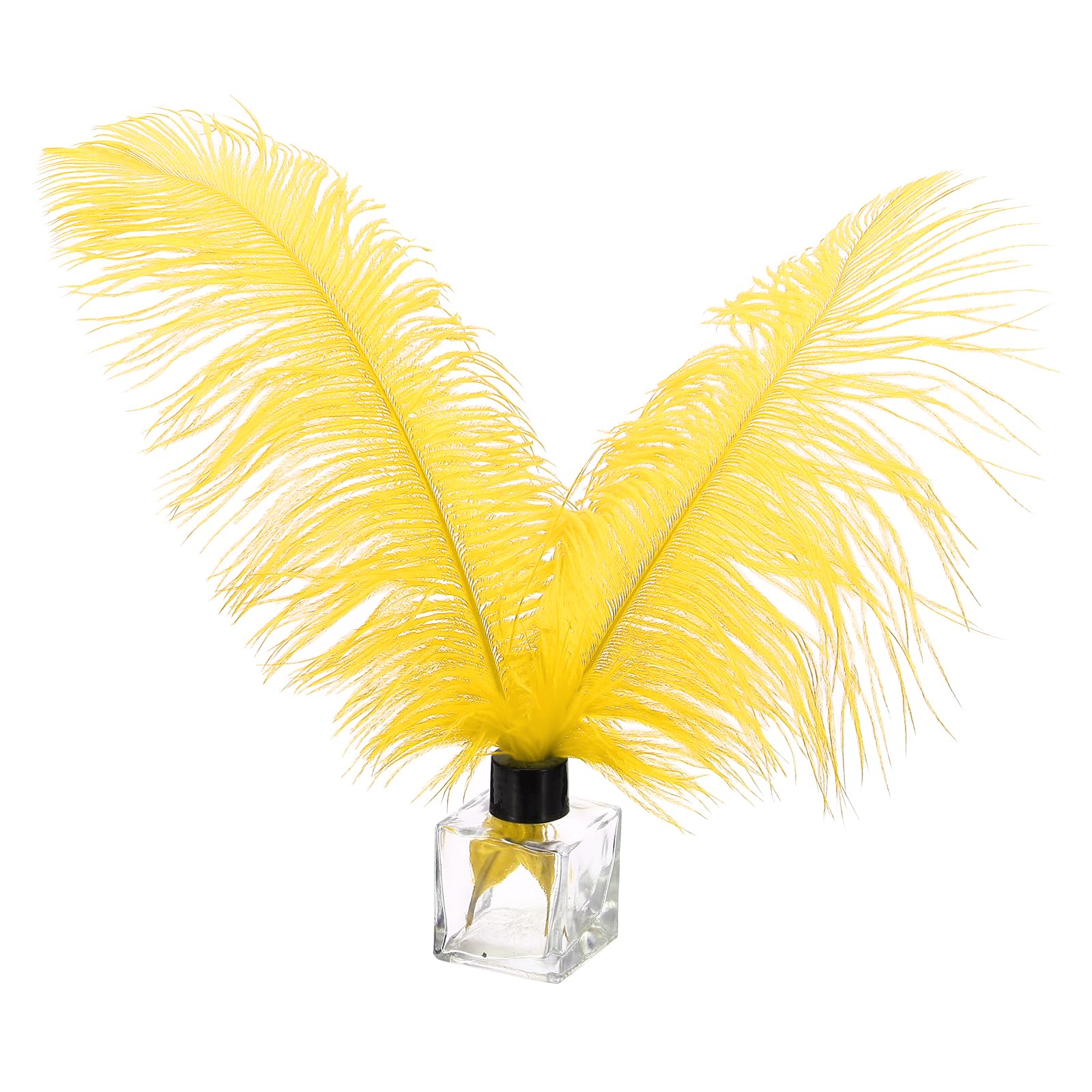 PATIKIL 30 Pcs Natural Ostrich Feathers Bulk 10-12 Inch/ 25-30 cm Large Ostrich Feathers for Crafts Home Decoration Wedding Party Vase Decor (Yellow)