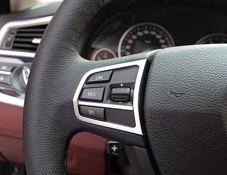 Amazon Abs クローム ハンドル ボタン カバー トリム アクセサリー Bmw 5 7 シリーズ F10 5 525 11 17用 ステアリング ハンドル 車 バイク