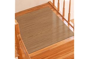 GOYLSER 31"x31" Rubber Stair Landing Rug Mat, Brown Wood Stair Matching Mat Carpet Stair Treads for Wooden Steps, Non Slip Skid Resistant Stair Floor Mat