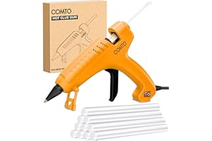 COMTO Full Size Hot Glue Gun with 10 Sticks, Heavy Duty Glue Gun with 80W Super Power, Anti-Scald Nozzle and Easy Squeeze Tri