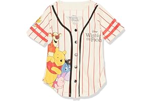 Disney Girls Girls Winnie The Pooh Baseball Jersey - Classic Mesh Button Down Shirt