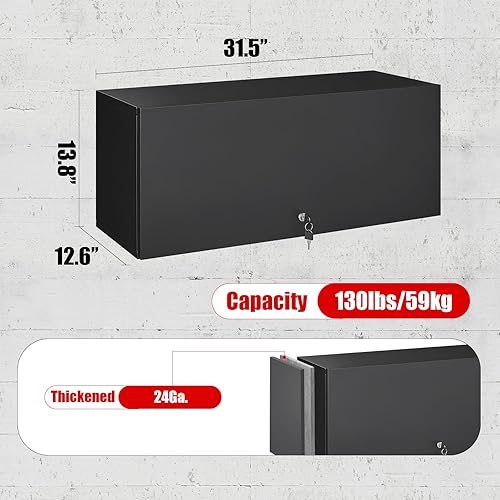 Metal Garage Storage Cabinet, Small Wall-Mounted Locking Cabinet Hanging Garage Cabinets Medicine Cabinet Lockable Steel Utility Cabinets Floating Garage Tool Cabinet 14 H Assembly Required P 37752533