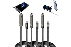 2-in-1 Invisible Holder Charger Cable, 240W Fast Charging Cord with Built-in Phone Stand, 5ft Nylon Braided Cord for Smartpho