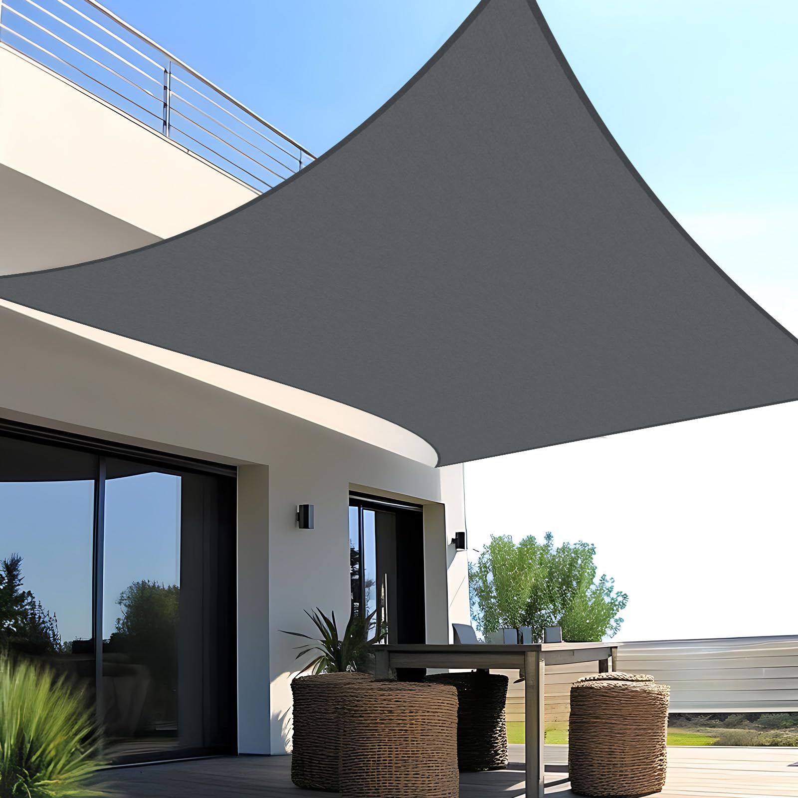 SUNNY GUARD Sun Shade Sail Rectangle 2x3m Waterproof UV Block for Garden Outdoor Patio - Anthracite
