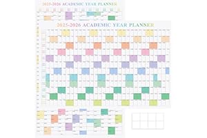 24" x 36" Exellewis 2025-2026 Academic Wall Calendar, July 2025 to June 2026, Folded Large Yearly Planner 12 Months, 2-Sided Reversible Horizontal/Vertical School Year Calendar