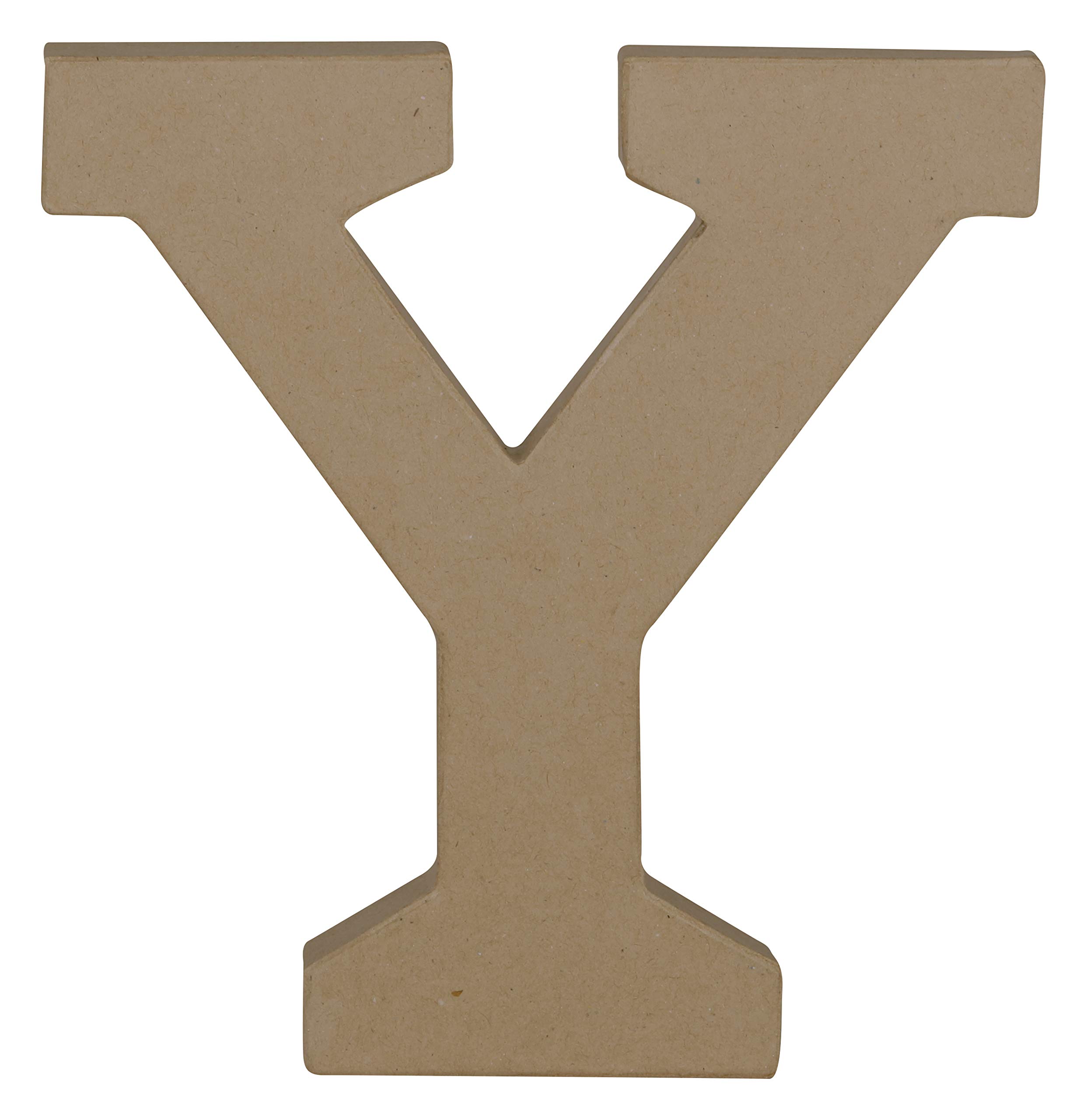 Décopatch - Ref AC876C - Papier-Maché Alphabet - Uppercase Serif Letter "Y" - Fun to Decorate Using Décopatch Papers, Glue & Varnish, 15.3 x 16.5 x 2.8cm - Brown