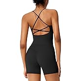 RXRXCOCO Women's 2 Piece Workout Sets Strappy Tank Top Crisscross Back Butt Lifting Shorts Matching Gym Yoga Pilates Outfits