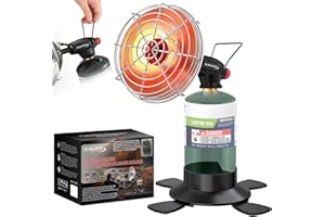 RUINOPAR Portable Propane Heater for Camping,9,200BTU Small Outdoor Patio Garage Heater,Self-Ignition,with Foldable Gas Cylinder Holder for Tent Hiking Ice Fishing Hunting(Fuel Cylinder not included)